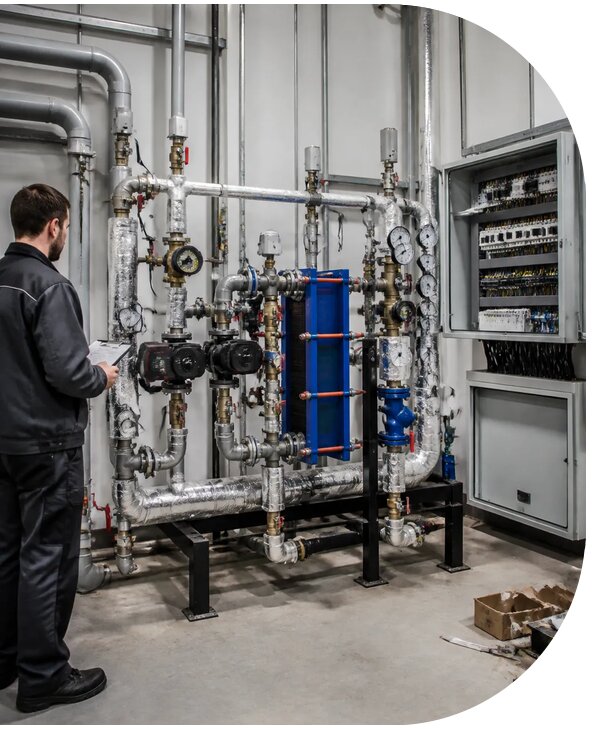 Монтаж и пусконаладка индивидуального теплового пункта в Черногорске